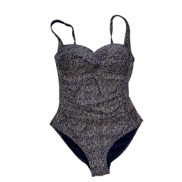 Niptuck Blue &‎ Gold One piece swimsuit size 8 - Picture 2 of 7